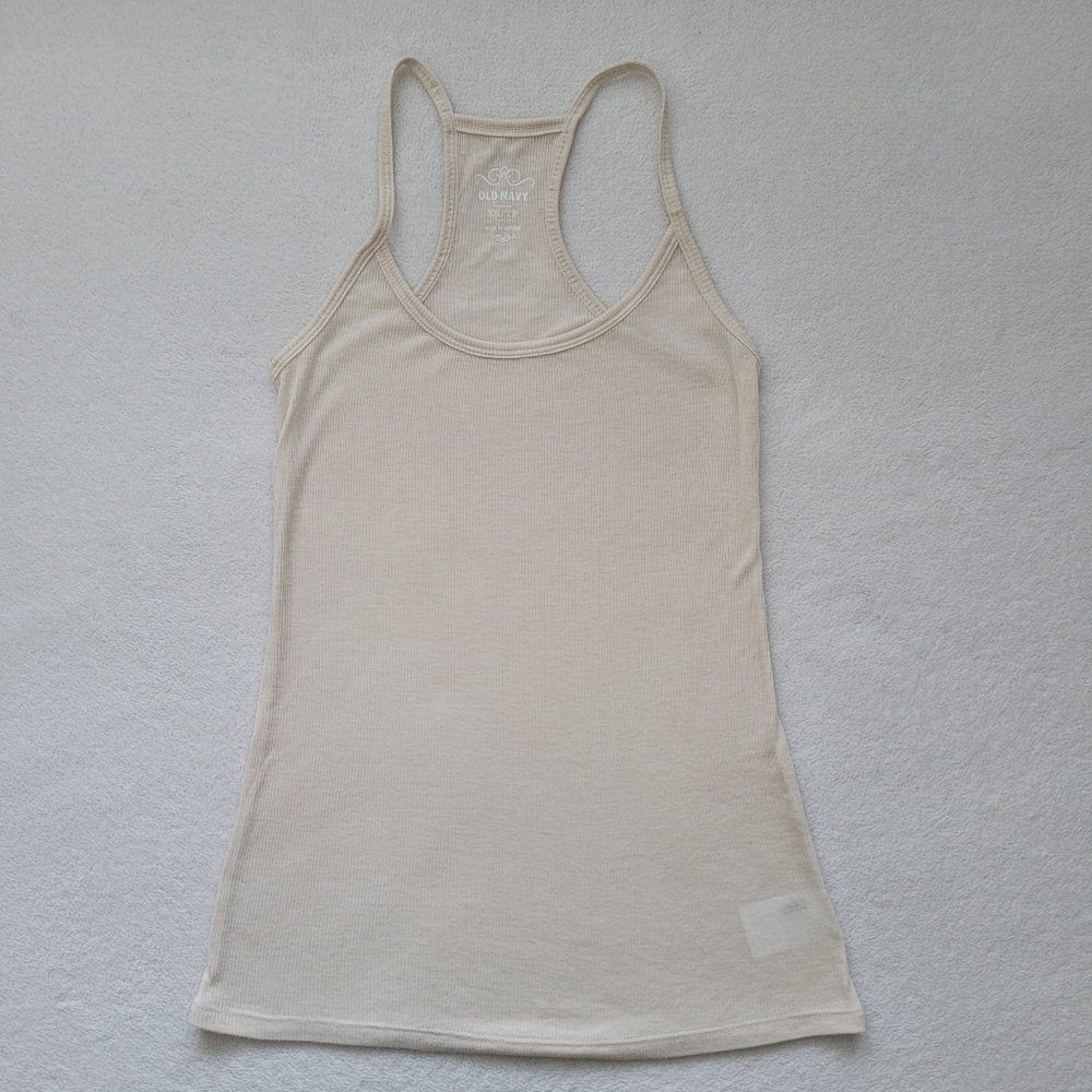 2011 NWOT Lightweight Ribbed Halter Tank Top Small Cream | Old Navy - Picture 11 of 14